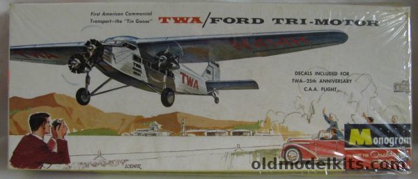 Monogram 1/77 TWA Ford Tri-Motor - Four Star Issue, PA122-100 plastic model kit